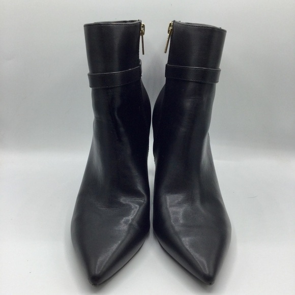 Unisa Kaysie Bootie Black Faux Leather Buckle Detail Side Zip Size 10M - Picture 3 of 12